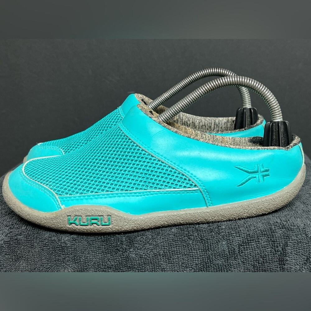 Teal Mesh & Faux Leather KURU 200112110 Low Back The Draft Mules Woman's 8 M